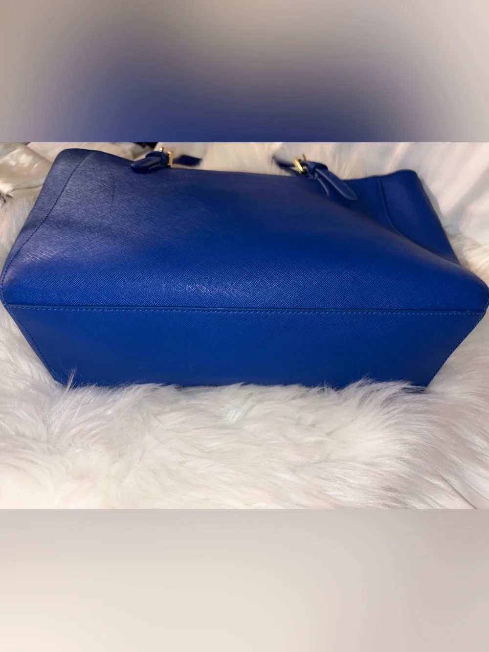 Tory Burch Cobalt Blue Saffiano Leather Tote